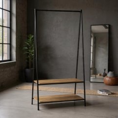 Szabadon álló ruhatartó állvány polcokkal - 80 x 40 x 160 cm