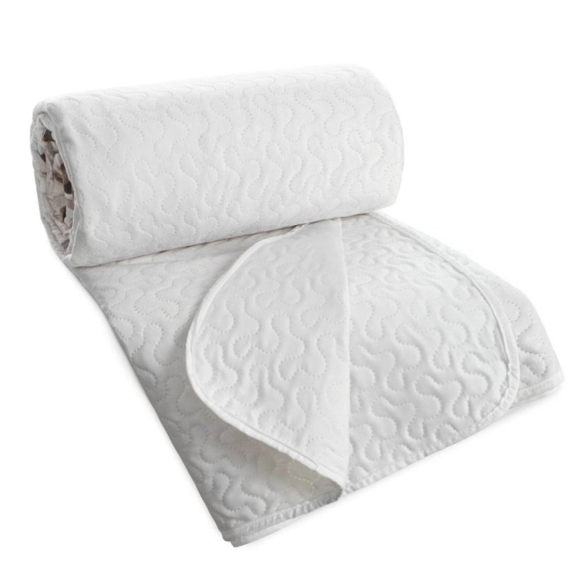 Zamatový prehoz v bielej farbe so vzorom šedo-hnedých listov