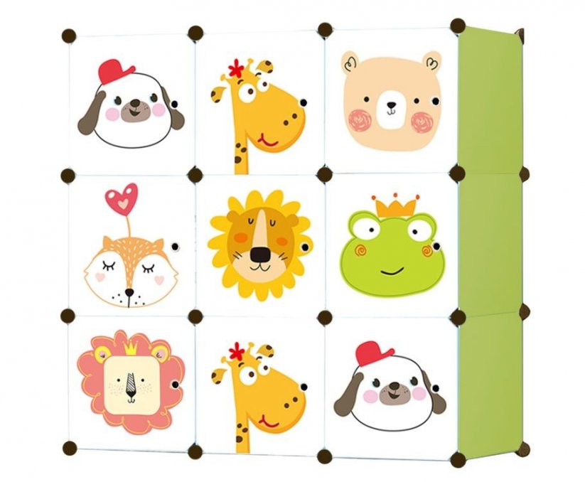 Modularer Schrank geeignet für Kinderzimmer mit Tiermotiv