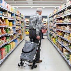 2in1 összecsukható bevásárlókocsi 30 l-es hőtáskával