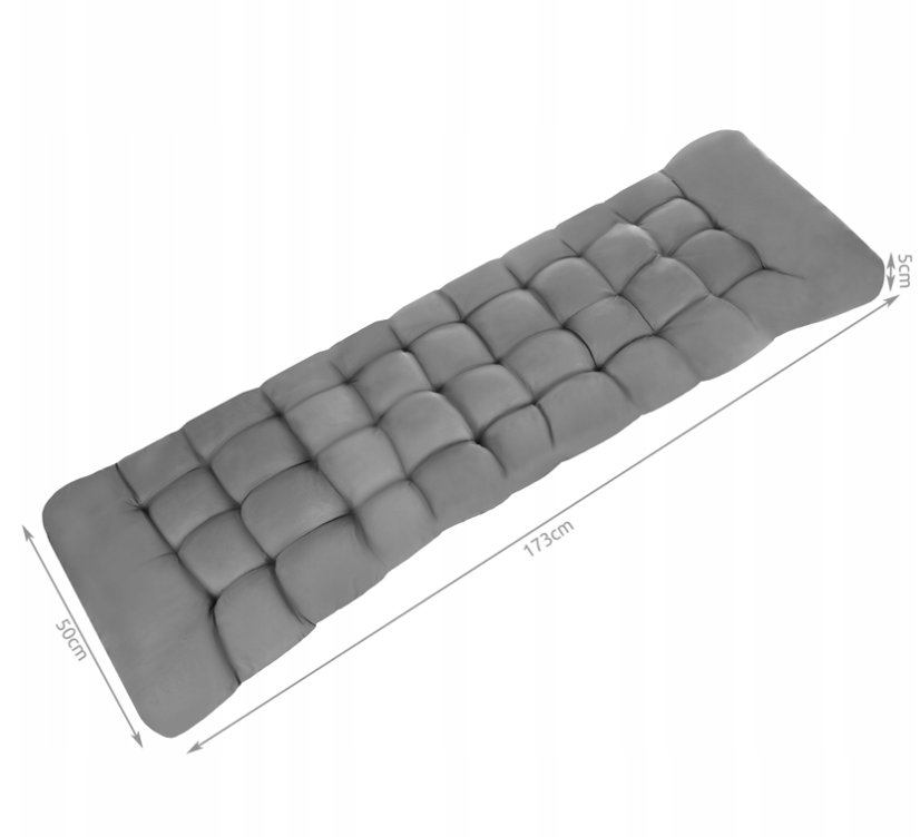 Sivý vankúš na záhradné lehátko 173 cm