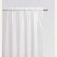 Zavesa  La Rossa   v beli barvi na črtastem traku 140 x 260 cm