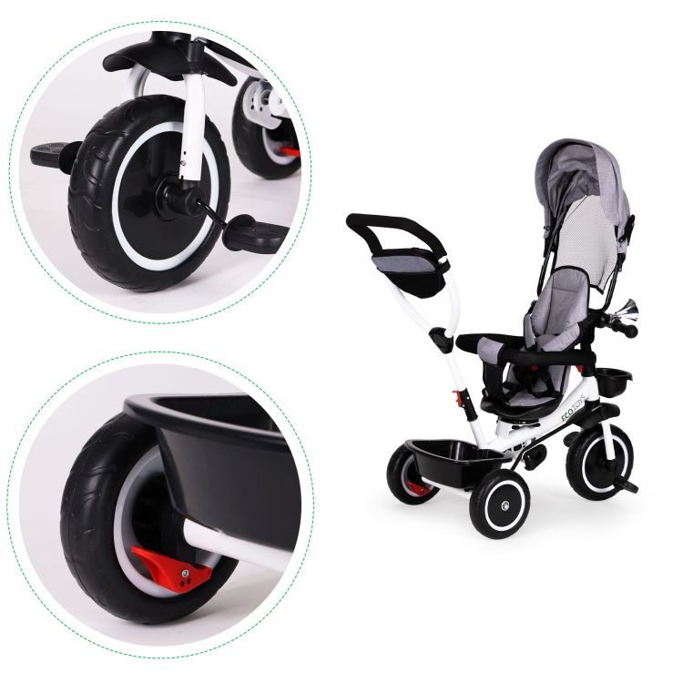 Trojkolka, kočík v sivej farbe Ecotoys