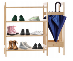 Bambusová police se 4 policemi 73,5 x 28 x 66 cm