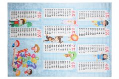 Детски килим с мотив на деца и малка таблица за умножение