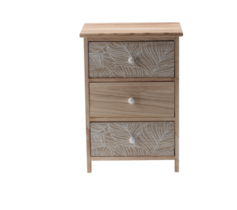 Kommode LUIZA mit 3 Schubladen - Boho-Design, 40 x 29 x 58 cm