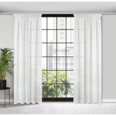 Elegantná biela záclona so zavesením na riasiacu pásku 140x 270 cm
