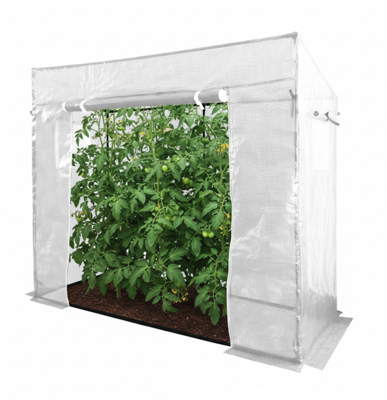 Záhradný biely fóliovník na paradajky 200 x 77 x 168 cm