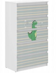Cassettiera per bambini di qualità con drago fiabesco 121x40x70 cm