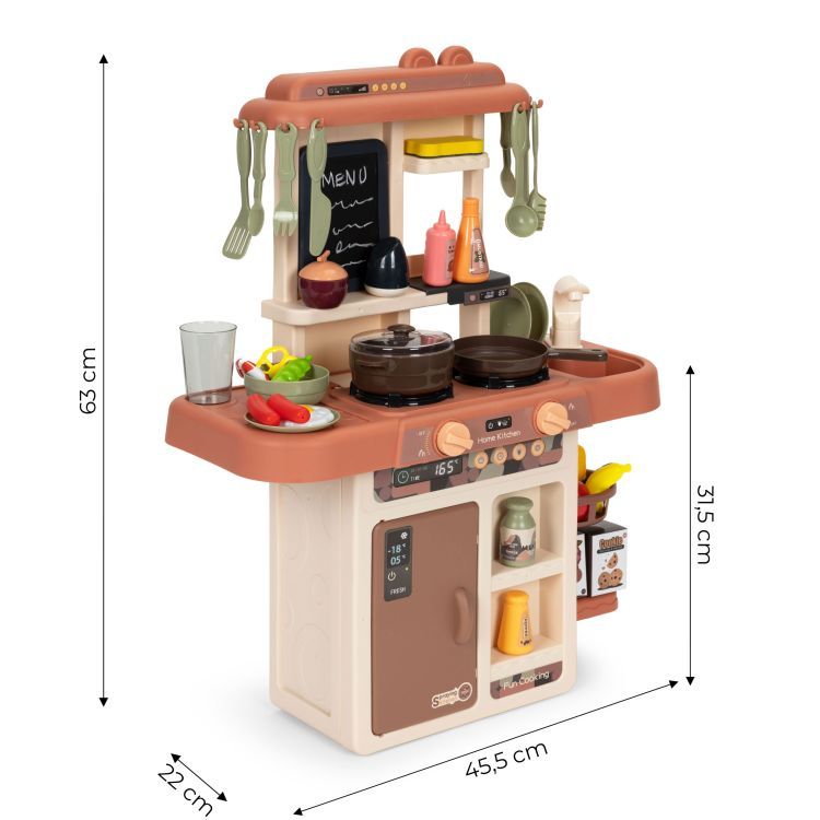 Bucătărie din plastic pentru copii cu generator de abur + accesorii