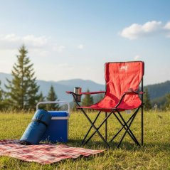 Scaun pliabil turistic roșu