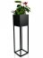 Čierny vysoký interierový kvetináč 22X22X80 cm