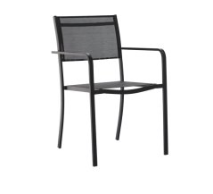Elegantné kovové záhradné kreslo - čierne
