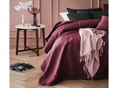 Cuvertură de pat matlasată burgundy pentru pat dublu 220 x 240 cm