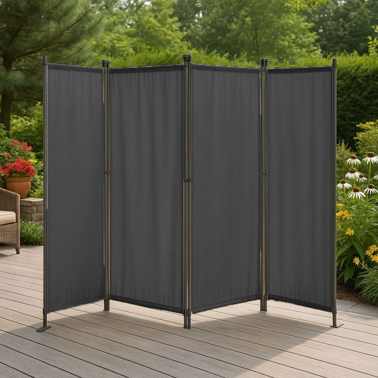 Záhradný 4-panelový skladací paraván proti vetru a slnku - 167 x 216 cm