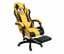 Комфортен гейминг стол с черно-жълта масажна възглавница