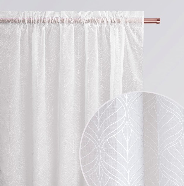 Eleganter Vorhang mit Muster, mit Faltenband, 140 x 250 cm