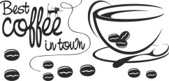 Adesivo murale con testo BEST COFFEE IN TOWN