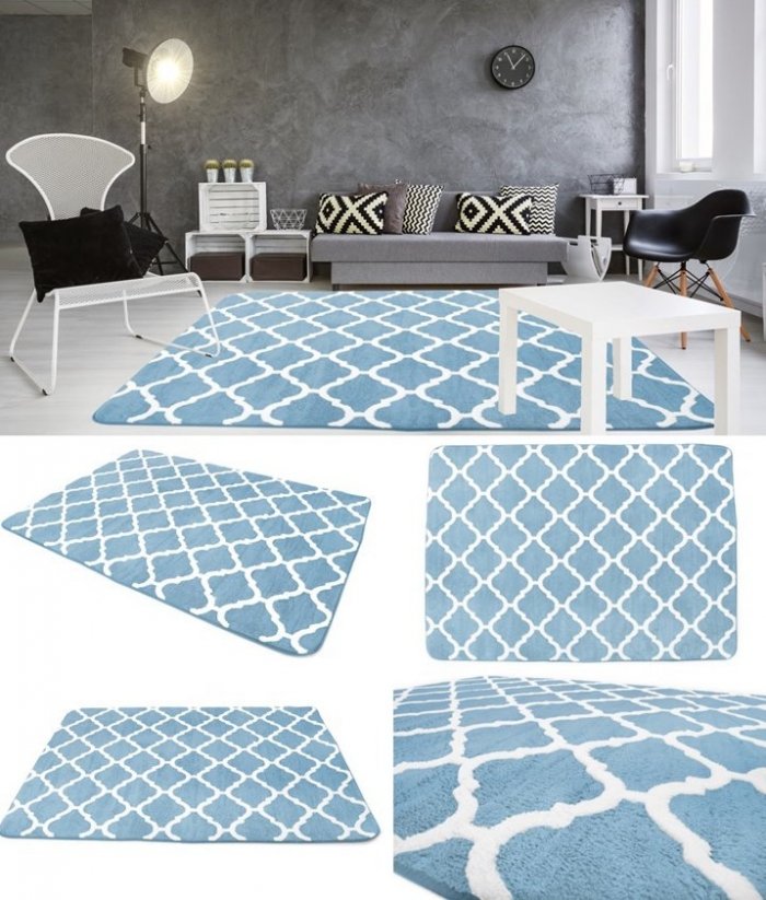 Minőségi szőnyegek kék színben hálószobába 160 x 230 cm