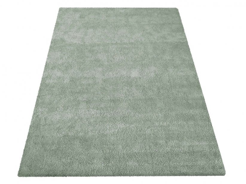 Štýlový mentolový huňatý koberec