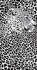 Prosop de plajă trendy - alb cu motiv leopard 100x180 cm
