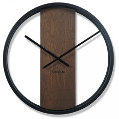 Braune Wanduhr aus Holz mit Durchmesser 50cm