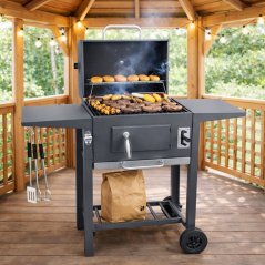 Zahradní gril s litinovým roštem a příslušenstvím