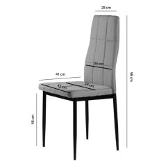 Sada 4 židlí v šedé barvě s moderním designem