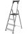 Aluminijasta lestev s 4 stopnicami, polico in nosilnostjo 150 kg