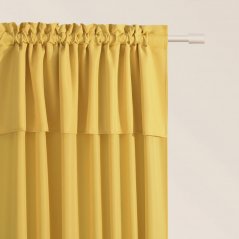 Hořčicově žlutý závěs MIA na stuhu 140 x 280 cm