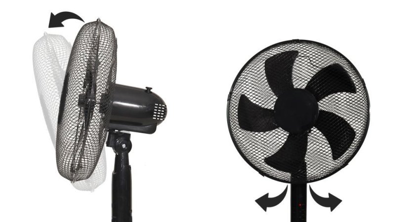Samostojeći ventilator 45 W s daljinskim upravljačem - crni