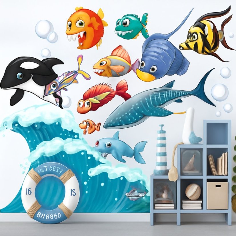 Barevná samolepka - podvodní svět