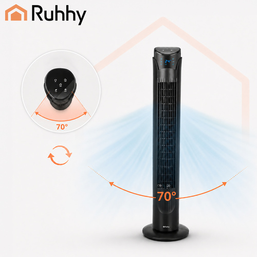 Stĺpový ventilátor – tichý, výkonný, s diaľkovým ovládaním | 45W, oscilácia, časovač