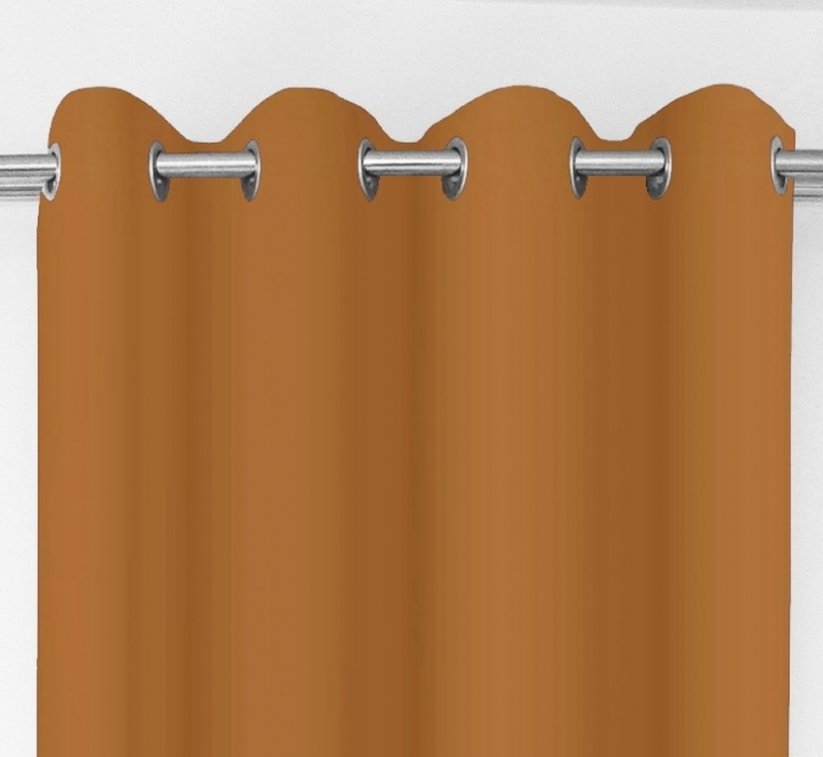 Egyszínű sötétítő függöny ringlikkel bézs - Méret: Hossz: 250 cm
