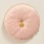 Pernă decorativă rotundă rotundă din catifea roz deschis