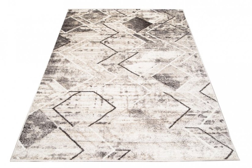 PETRA Modern dizájnos barna szőnyeg geometrikus mintával