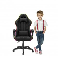 Dětská hrací židle HC - 1004 černá s osvětlením LED 