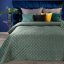 Cuvertură de pat verde de lux, cu matlasare fină