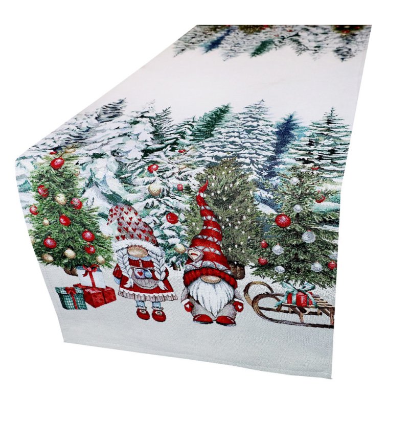 Gobelínový obrus s krásnym vianočným motívom 45 x 140 cm