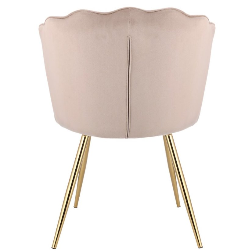 Zamatová jedálenská stolička FIORE v tvare mušle