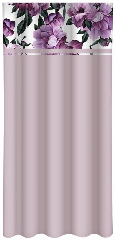 Elegantný záves v ružovej farbe s potlačou kvetín