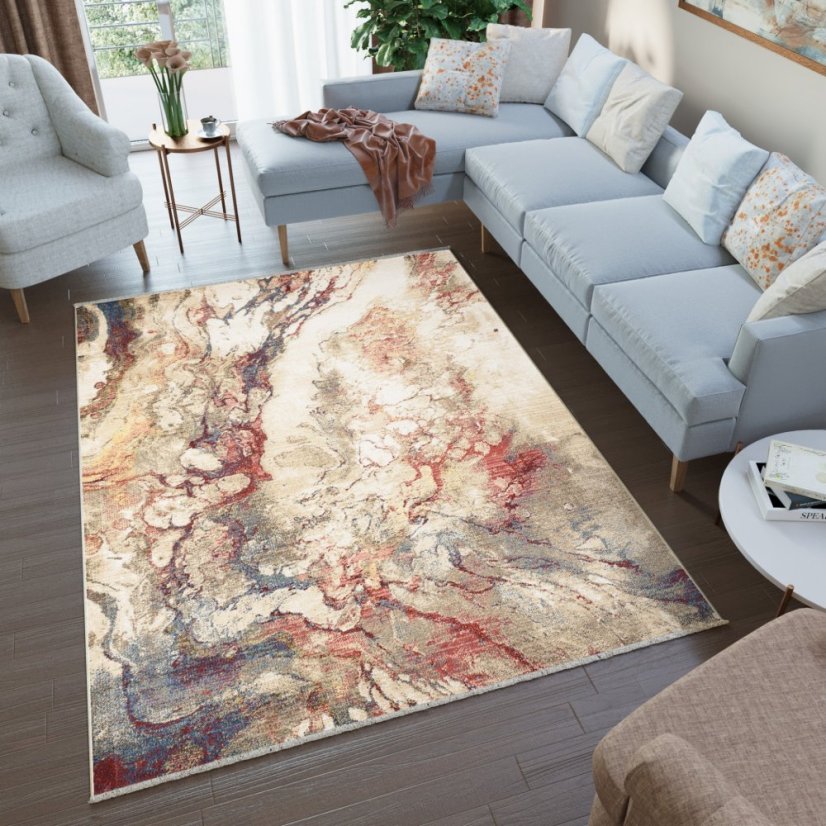 Designerteppich mit abstraktem Muster für das Wohnzimmer