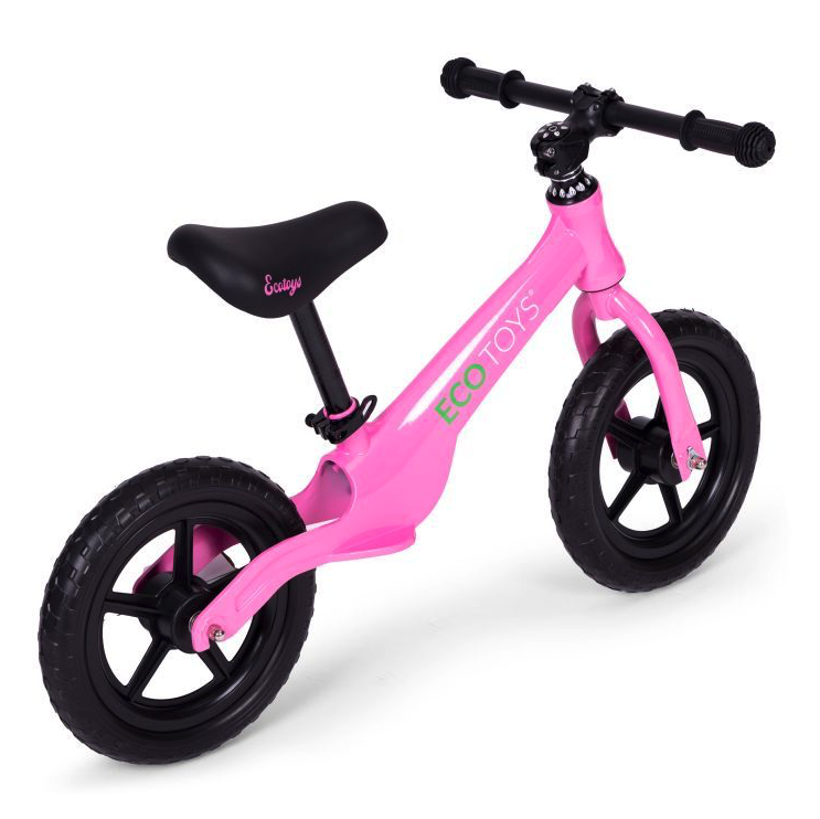 Otroško kolo za ravnotežje s kolesi brez zračnic - roza