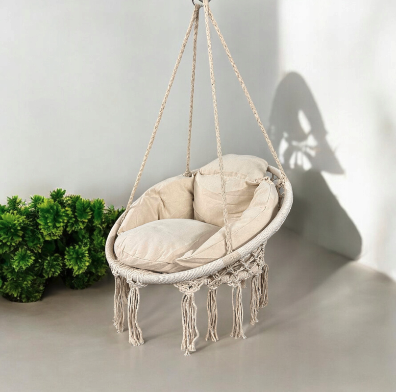 Závěsné křeslo s polštářkem - čapí hnízdo 80 cm