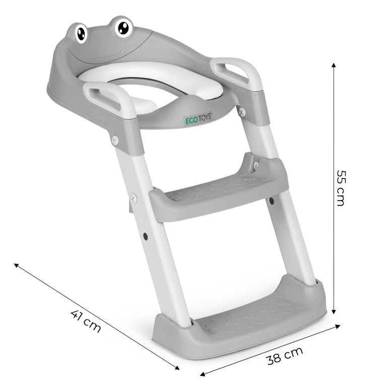 Kindertoilettensitz ECOTOYS grau mit Stufen und Leiter