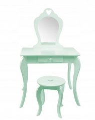 Mentolově zelený dětský toaletní stolek s taburetem