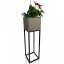 Eleganten visok kovinski cvetlični lonec v sivi barvi LOFT FIORINO 22X22X80 cm