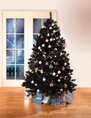 Schöner Weihnachtsbaum mit goldenen Zweigen 220 cm
