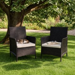 2 db kerti szék párnával - rattan székek erkélyre és teraszra