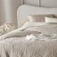 Velours beige Tagesdecke Feel 220 x 240 cm